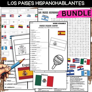 Preview of Los Paises Hispanohablantes FUN Worksheets BUNDLE