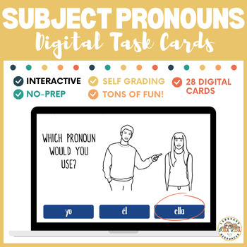 Preview of Los Pronombres Personales | Spanish Subject Pronouns Digital Task Cards