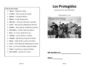 Preview of Los Protegidos Primera Temporada (episodes 1-6) Activities booklet