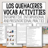 Los Quehaceres Vocabulary Activities for Chores in Spanish