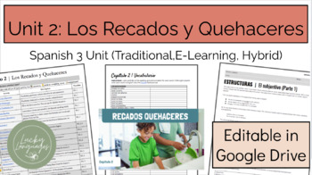 Preview of Los Recados y Quehaceres Unit | Spanish 3 | CH 2 | Traditional, Remote, Hybrid