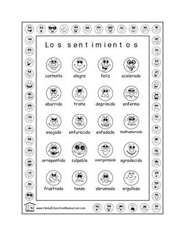 Preview of Los Sentimientos - Emotions or Feelings in Spanish