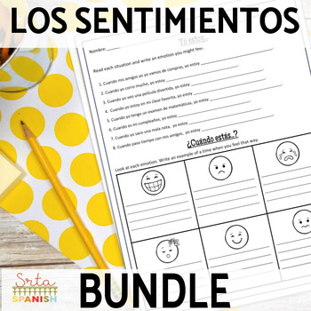 Preview of Los Sentimientos Spanish Feelings Vocabulary Activity BUNDLE