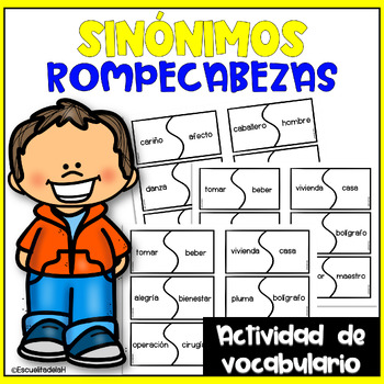 Preview of Los Sinonimos | Spanish Synonyms Vocabulary Puzzle Pieces