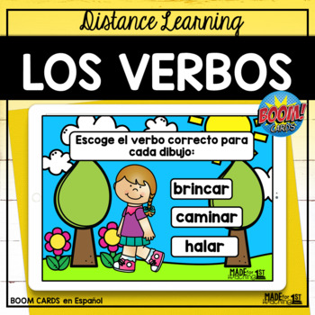 Los Verbos - Spanish Boom Cards/Distance Learning by Made for Teaching 1st