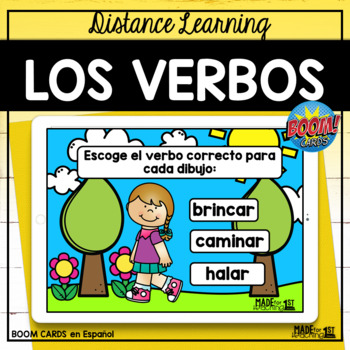 Preview of Los Verbos - Spanish Boom Cards/Distance Learning
