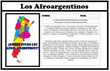 Preview of Los afroargentinos: Latin American Culture and History: Reading Comprehension