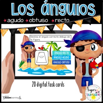 Preview of Los ángulos (agudo, obtuso y recto) Spanish Boom Cards