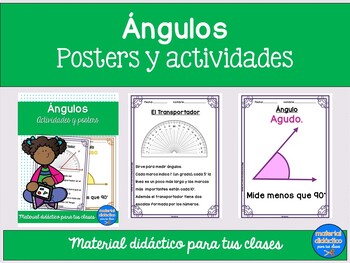 Preview of Los ángulos, geometría- Actividades y posters- Spanish angles