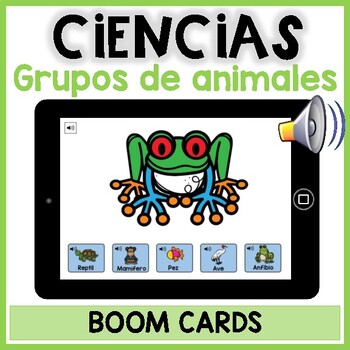 Preview of Los animales BOOM CARD | Animal Classification Digital Activity in Spanish