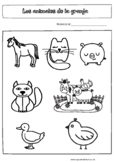 Los animales de la granja coloring page