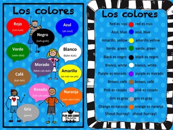 Preview of Colors in Spanish / Los colores-Cartilla/ Bilingual