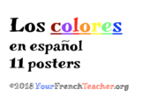 Los colores : PACK of 11 beautiful 3D posters Spanish colors