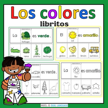 Preview of Los colores Spanish colors flip books