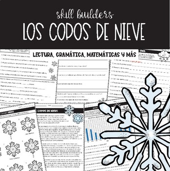 Preview of Winter Activities - Snowflakes Spanish Reading Comprehension | copos de nieve