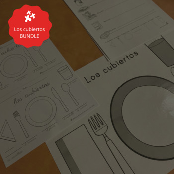 Preview of Los cubiertos | Placemat Bundle in Spanish! Toddler-Elementary