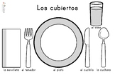Los cubiertos Poster (Placemat in Spanish) | Print & Cursive