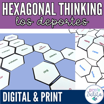 Preview of Los deportes activity - Sports in Spanish Hexagonal Thinking Map - Hexágonos