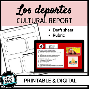 Preview of Los deportes y atletas - Cultural Report for Spanish Class - sports, culture
