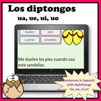 Preview of Los diptongos ua, ue, ui, uo. Diphthongs in Spanish 
