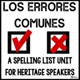 Los errores comunes- A Spelling List for Heritage Speakers
