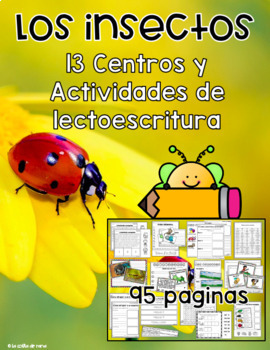 Preview of Los Insectos Actividades de Lectoescritura/Insect Literacy Activities in SPANISH