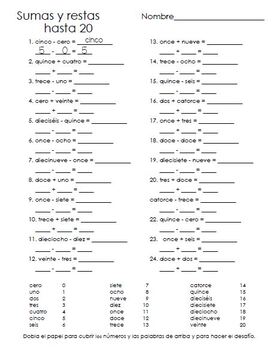 Los números 11 - 20 -- Worksheets to practice numbers in Spanish!