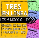 Los números: Spanish Numbers 0 - 100 Tic-Tac-Toe