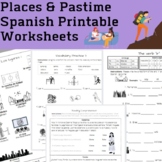 No prep Activities and Places Printable Spanish Worksheets