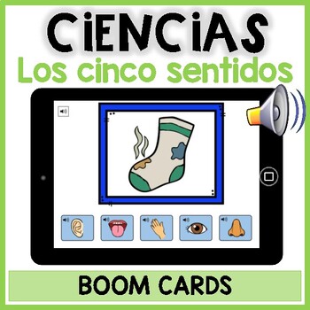 Preview of Los sentidos BOOM CARD | The 5 Senses Digital Science Activity in Spanish