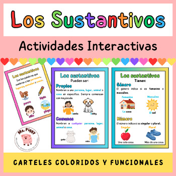 Preview of Los sustantivos│Carteles, centros, hojas de tarea y más│Nouns in Spanish