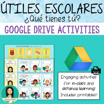 Preview of Los útiles escolares, ¿Qué tienes tú? - Spanish School Supplies Google Drive