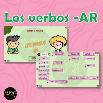 Preview of Los verbos Presente –AR, -ER, -IR - Interactive verbs