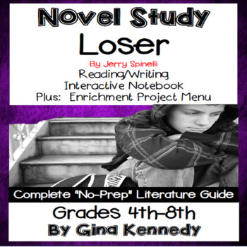 Preview of Loser Novel Study & Project Menu; Plus Digital Option