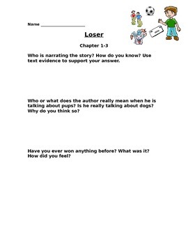 loser by jerry spinelli comprehension questions