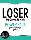 Loser by Jerry Spinelli Power Pack:  30 Journal Prompts an