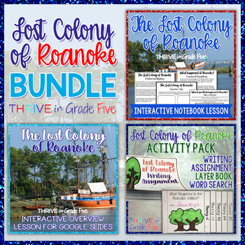 Preview of Lost Colony of Roanoke BUNDLE: Google Slides, Notebook Lesson, Activity Pack