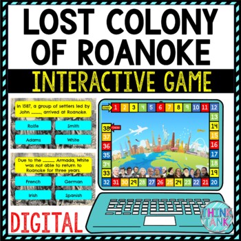 Preview of Lost Colony of Roanoke Review Game Board | Digital | Google Slides
