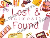 Lost & Found Sign for Classroom