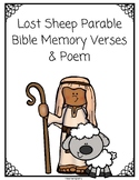 Lost Sheep Parable Bible Memory Verses & Poem- Religion Class