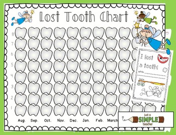 Preview of Lost Tooth Chart and Graph for the Whole School Year