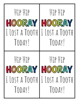 Preview of Lost Tooth Printable