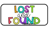 Lost and Found Bin Label