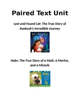 Preview of Lost and Found Cat (Kunkush) & Nubs: Paired Text Unit