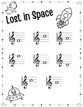 Preview of Lost in Space - Treble Clef Note Naming