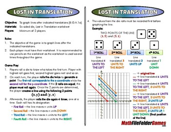 Preview of Lost in Translation - 8th Grade Math Game [CCSS 8.G.A.1a]
