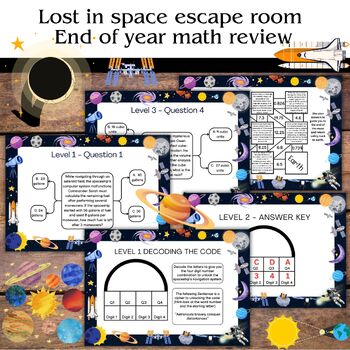 Preview of Lost in space escape room - End of year math review