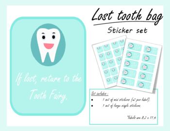 Preview of Lost tooth bag - label/sticker set