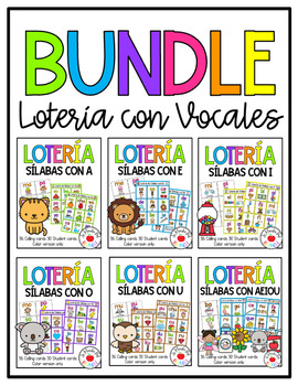 Preview of Lotería de Sílabas con AEIOU Bundle