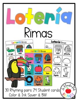 Lotería de rimas by La Maestra Pati Bilingue | TPT